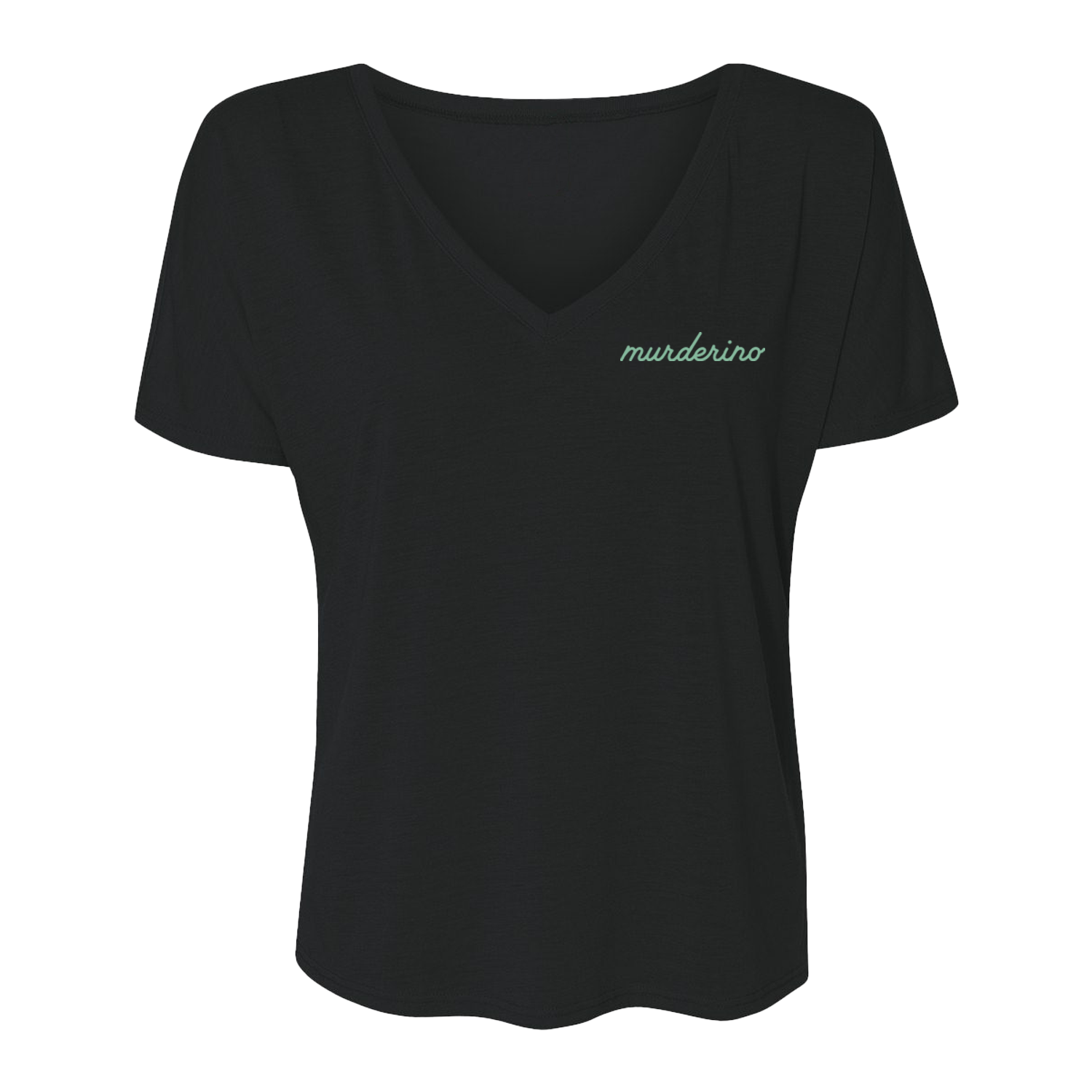 Ladies Murderino Script Slouchy V-Neck T-Shirt