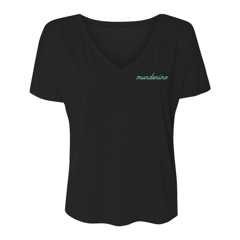 Ladies Murderino Script Slouchy V-Neck T-Shirt