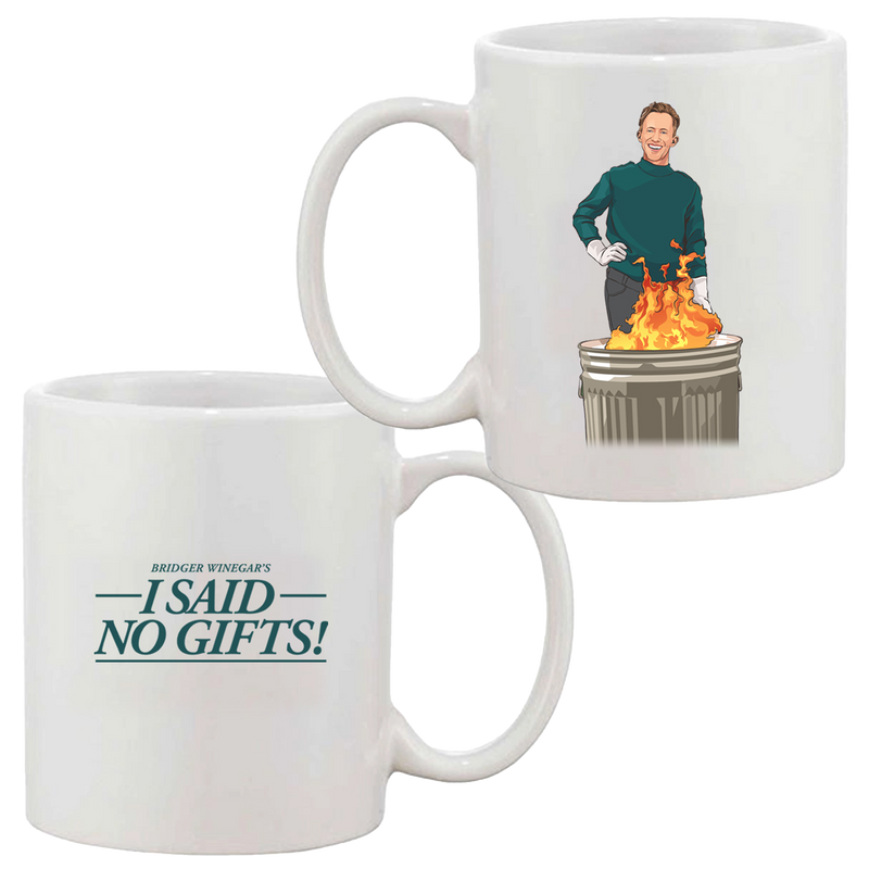 I Said No Gifts: Burning Gifts in a Garbage Can Mug
